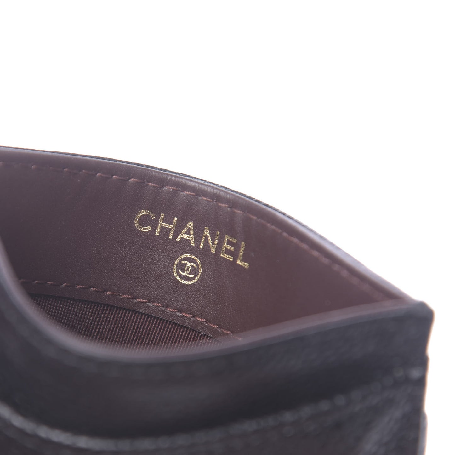 Caviar Quilted Card Holder Black