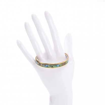 Hermes Enamel Narrow Printed Bracelet 65 Gold Plated 2 of 5