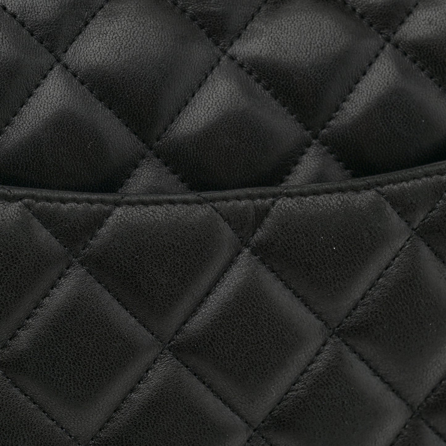 Lambskin Quilted Jumbo Single Flap Black