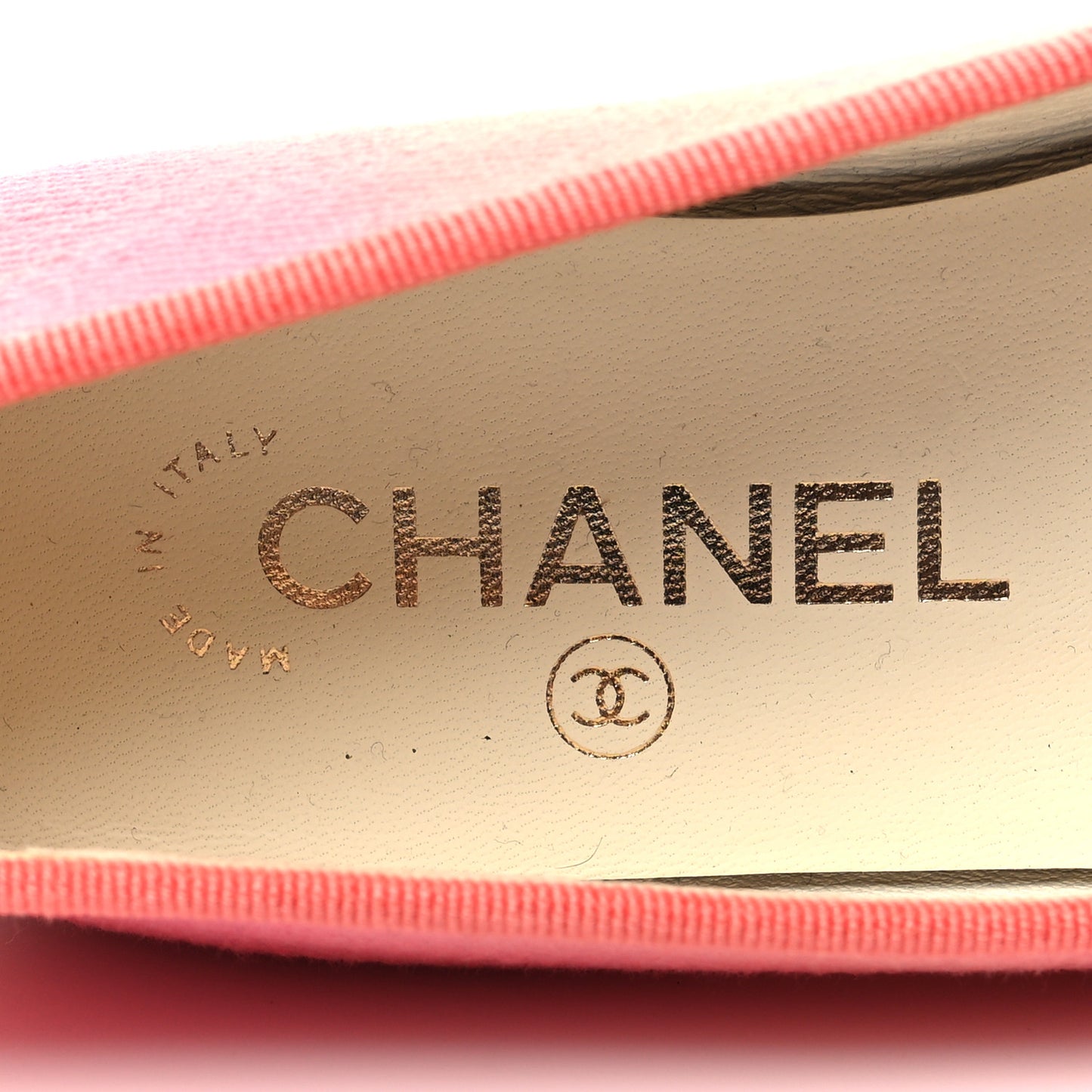 Fabric Cap Toe CC Ballerina Flats 35.5 Coral Pink Orange
