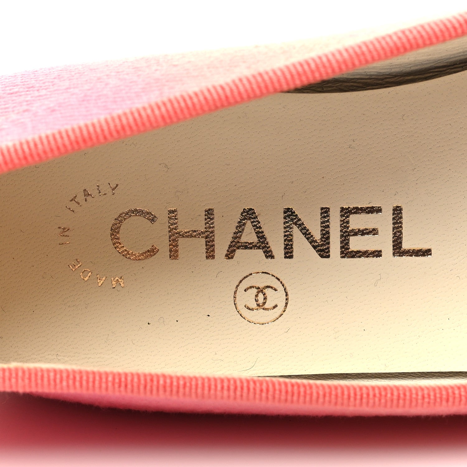 Chanel Fabric Cap Toe CC Ballerina Flats 35.5 Coral Pink Orange 8 of 8