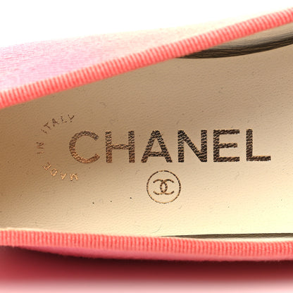 Chanel Fabric Cap Toe CC Ballerina Flats 35.5 Coral Pink Orange 8 of 8