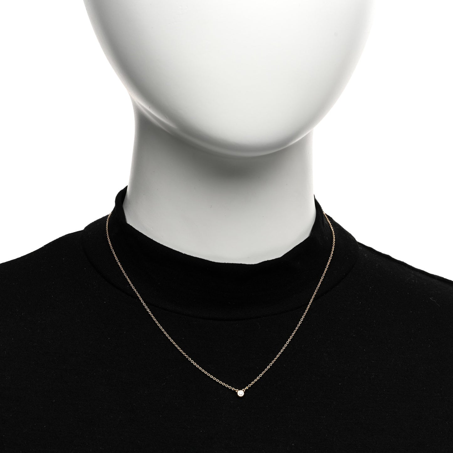 18K Rose Gold Diamond .03ct Elsa Peretti Diamonds by the Yard Pendant Necklace
