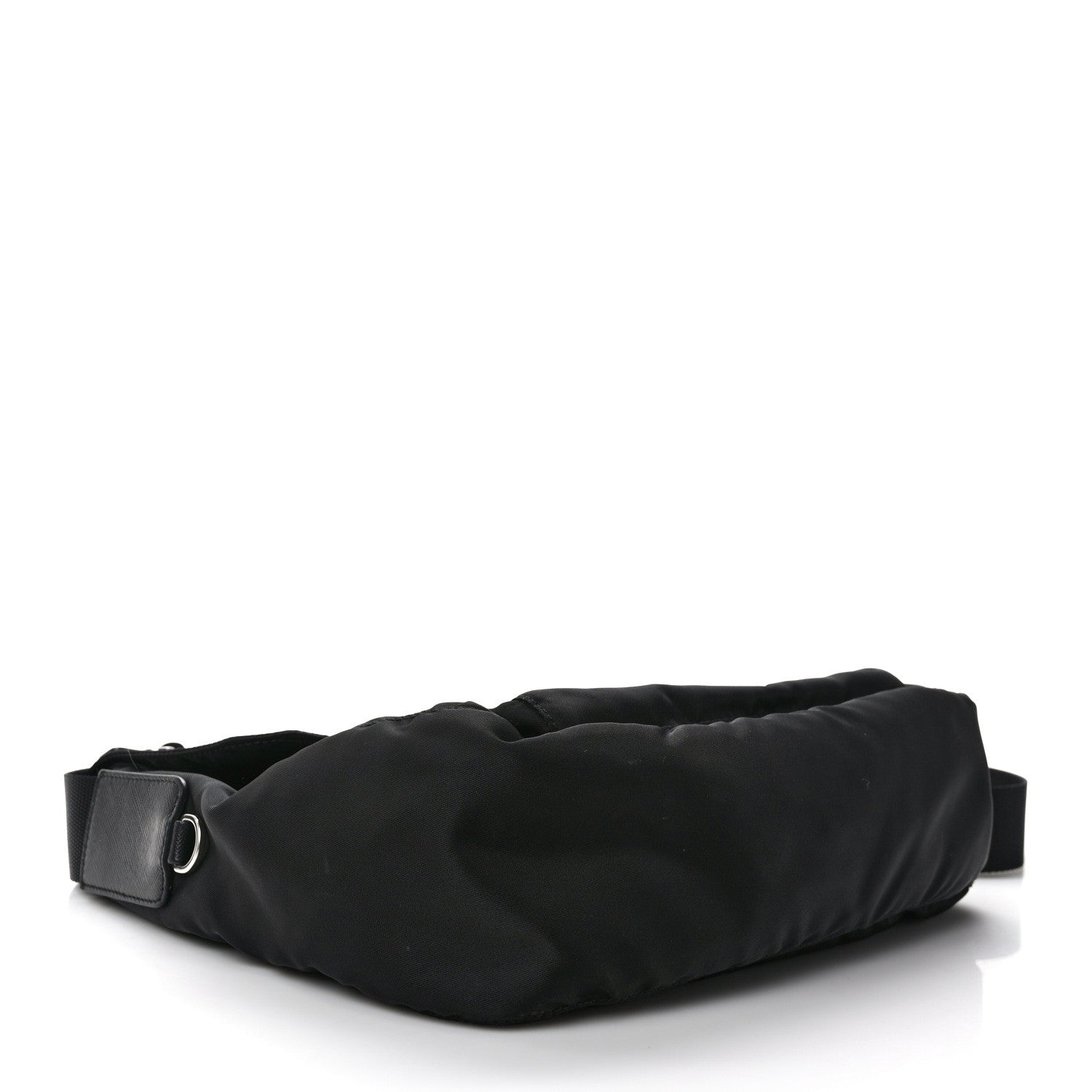 Prada Re-Nylon Vela Saffiano Pocket Single Buckle Messenger Shoulder Bag Black 4 of 10