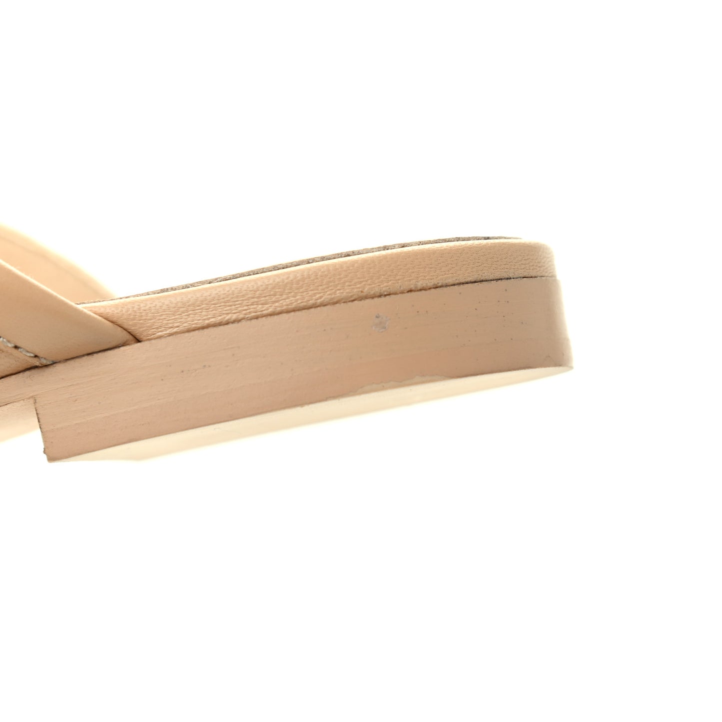 Lambskin Pearl CC Mules 40 Beige