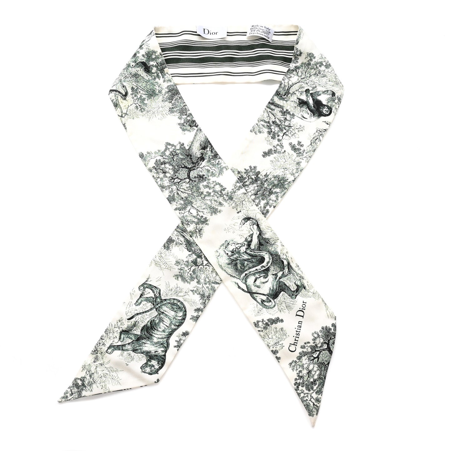 Silk Toile De Jouy Mitzah Scarf White