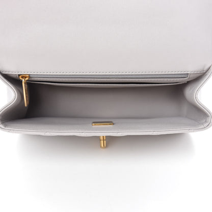 Chanel Lambskin Quilted Mini Top Handle Rectangular Flap Grey 5 of 11