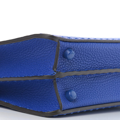 Fendi Cuoio Romano Vitello Cover Sellerissima Monochrome Mini Peekaboo I SEE U Satchel Blue Neon 9 of 10