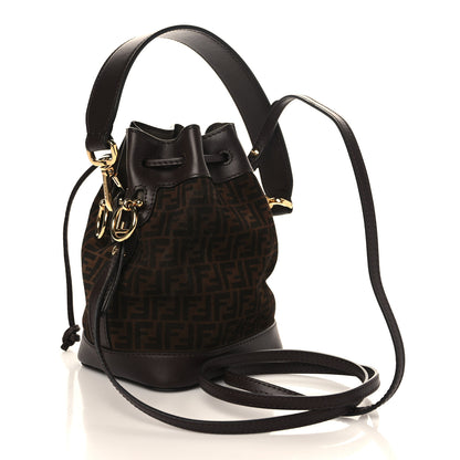 Fendi Suede Vitello King F is Fendi Micro FF Mini Mon Tresor Bucket Bag Sigaro Marrone Ebano 3 of 10
