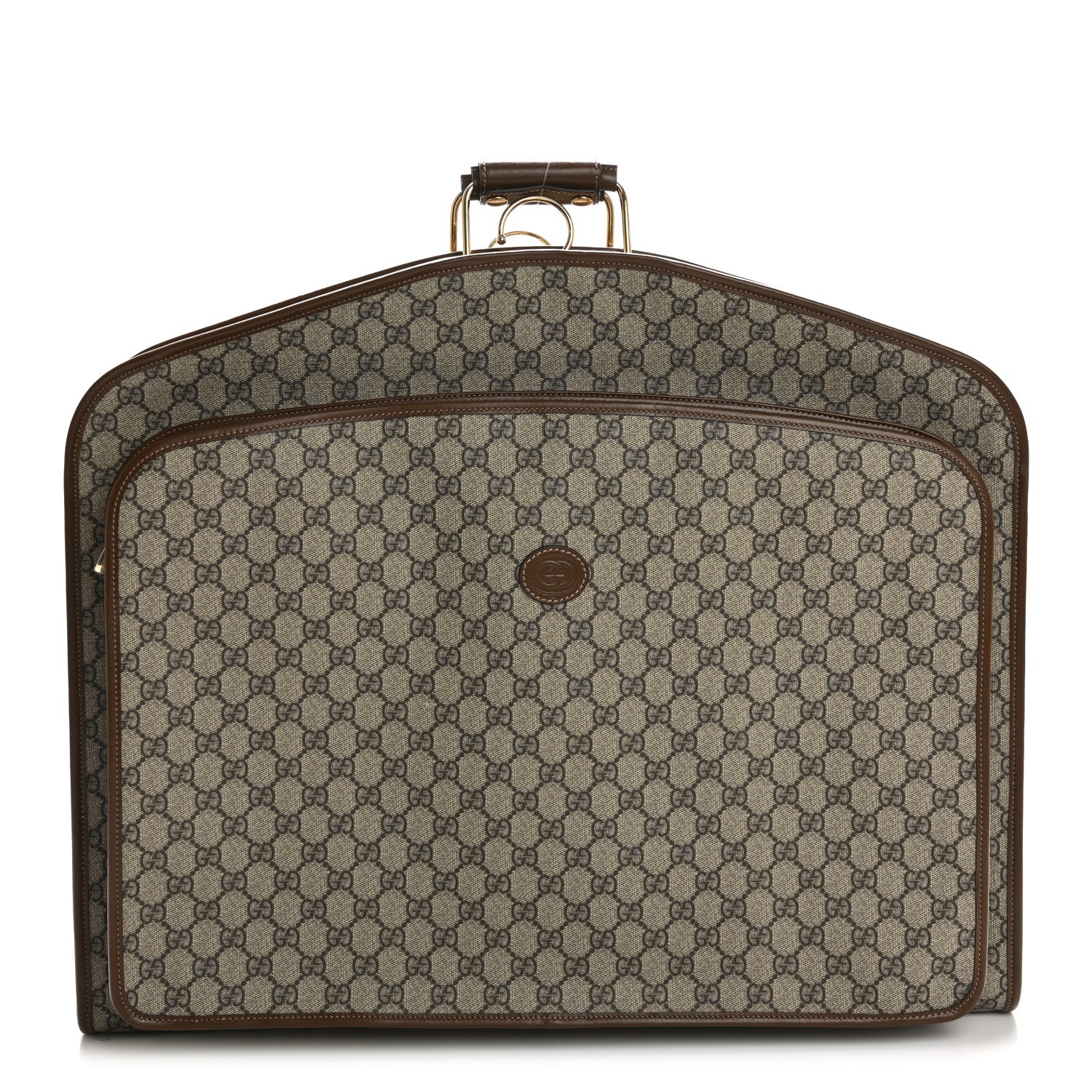 Gucci GG Supreme Monogram Azalea Calfskin Retro Interlocking G Hanger Garment Bag Beige Ebony Brown Sugar 1 of 9