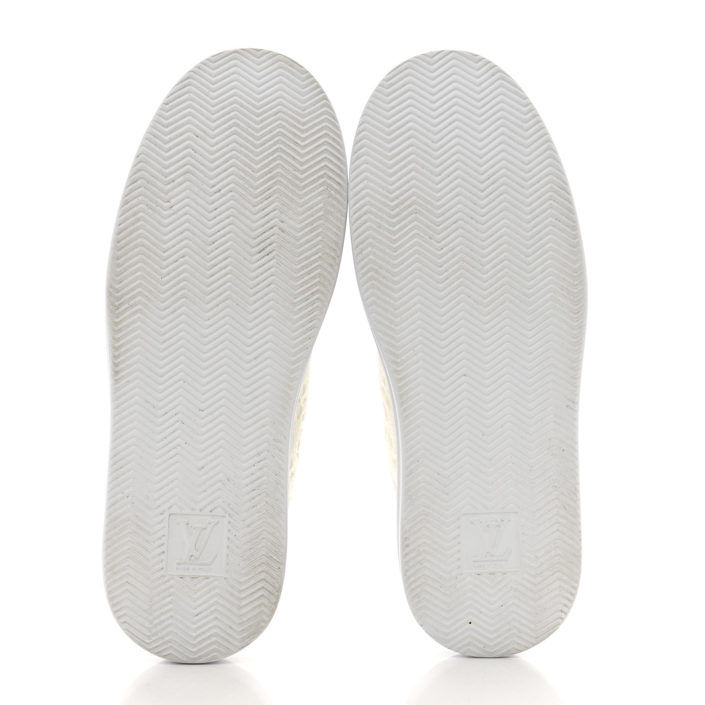 Grained Calfskin Embossed Monogram Mens Beverly Hills Sneakers 8 White