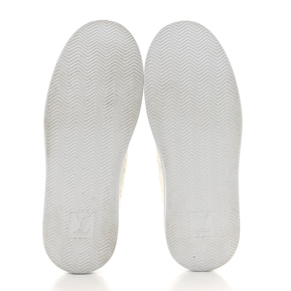 Louis Vuitton Grained Calfskin Embossed Monogram Mens Beverly Hills Sneakers 8 White 5 of 9