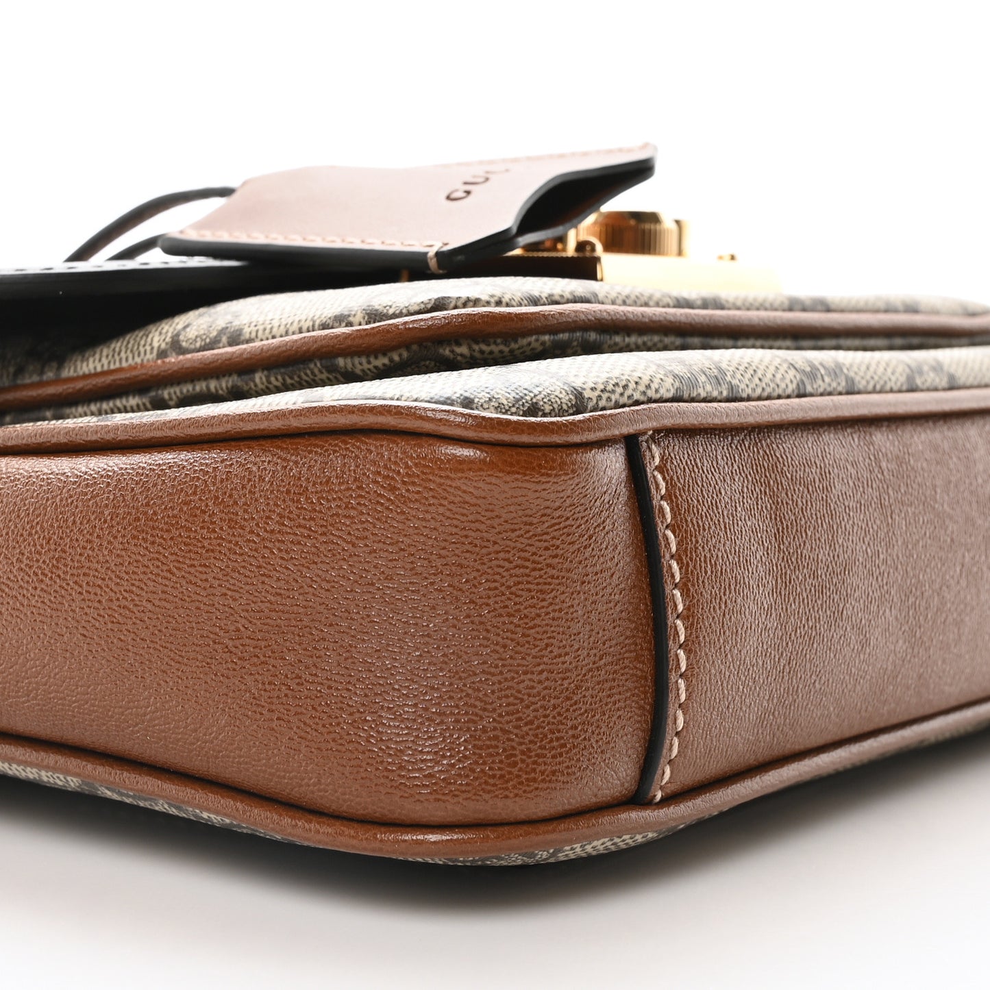 GG Supreme Monogram New Sakai Lux Calfskin Mini Padlock Flap Pocket Shoulder Bag Beige Ebony Black Cuir