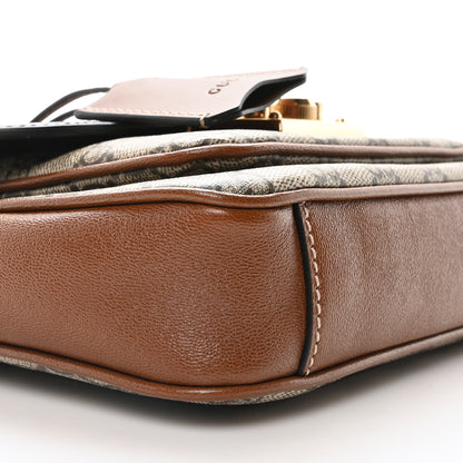 Gucci GG Supreme Monogram New Sakai Lux Calfskin Mini Padlock Flap Pocket Shoulder Bag Beige Ebony Black Cuir 9 of 10