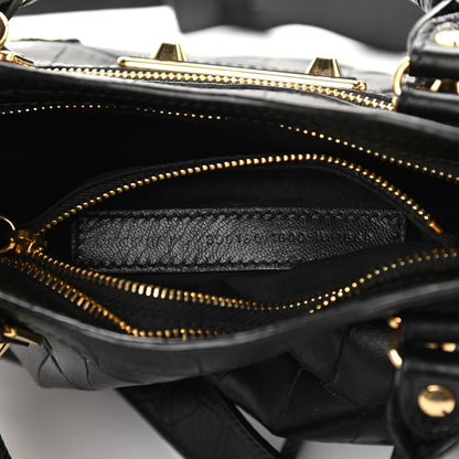 Balenciaga Calfskin Crocodile Embossed Gold Metallic Edge Hardware Mini City Black 7 of 9