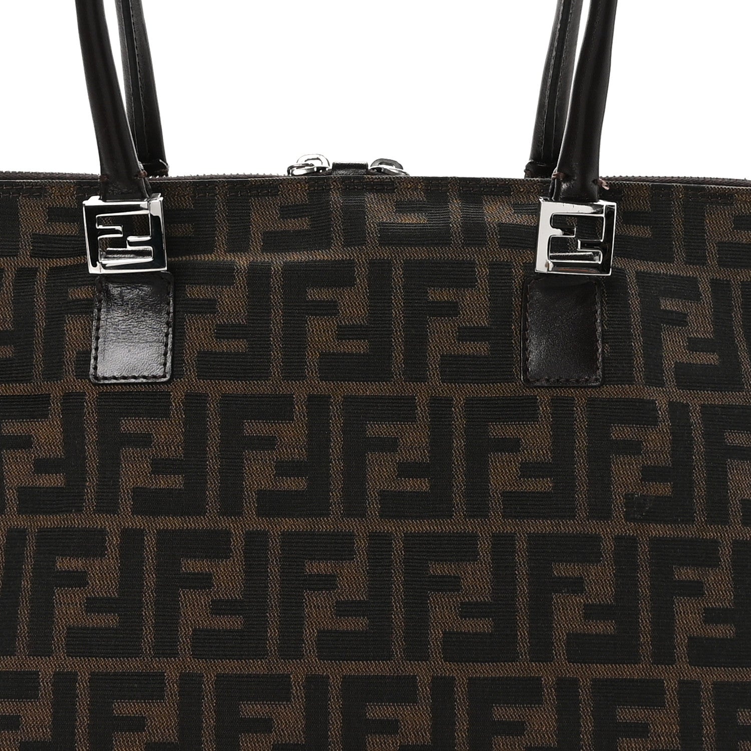 Fendi Zucca Top Handle Tote Tobacco 7 of 9