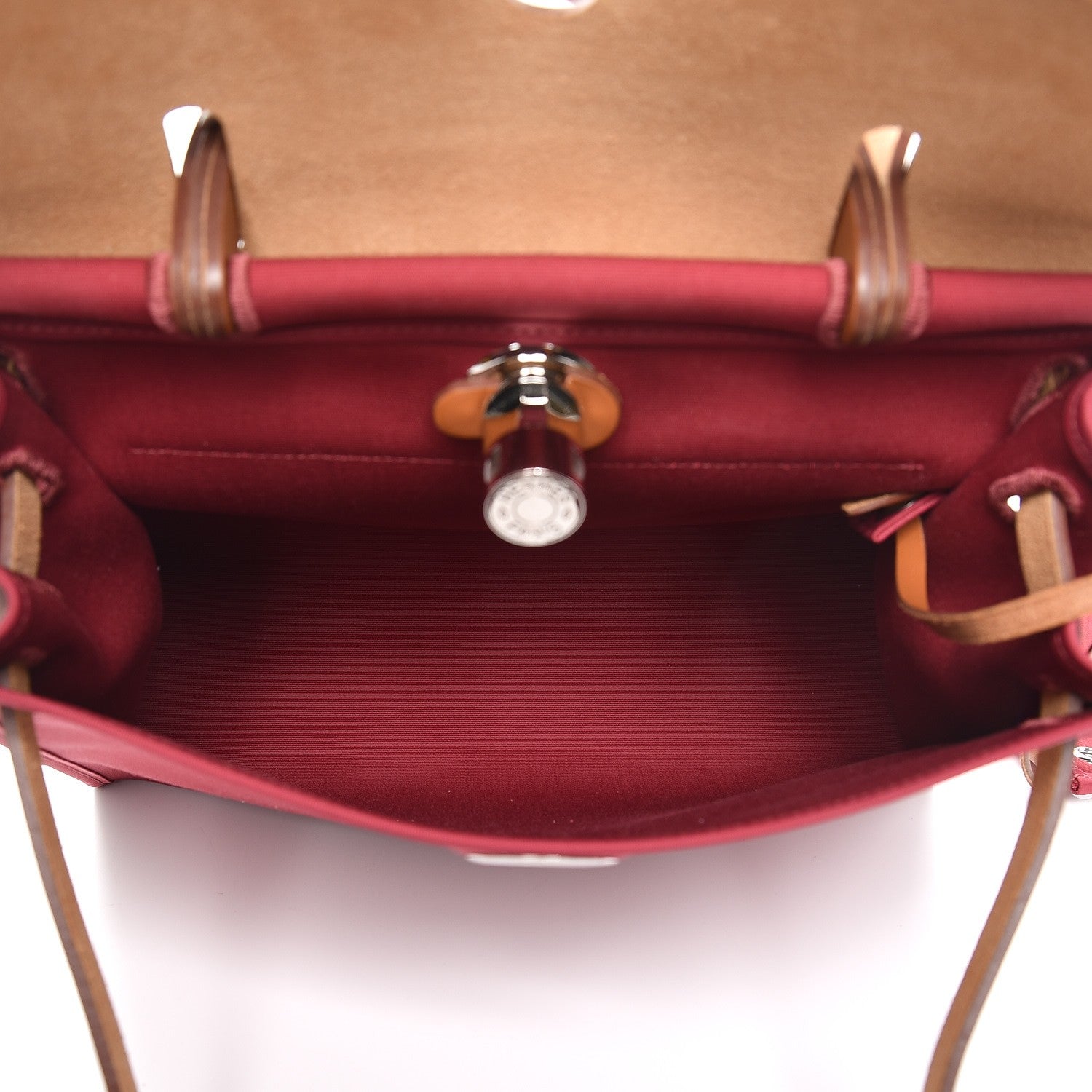Hermes Vache Hunter Toile Herbag Zip 31 PM Rubis 6 of 9