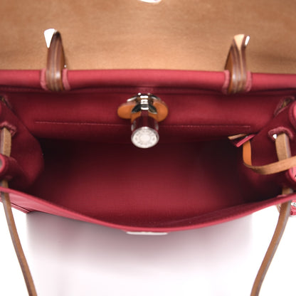 Hermes Vache Hunter Toile Herbag Zip 31 PM Rubis 6 of 9