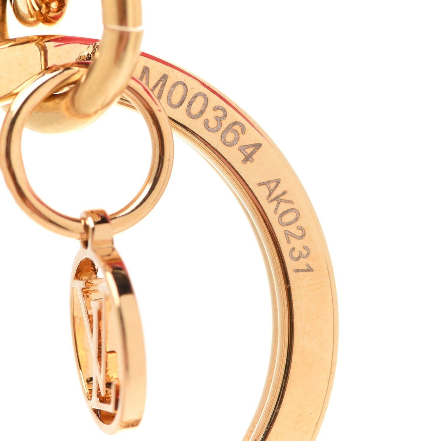 Wood Monogram Vivienne Puppet Bag Charm Key Holder Pink