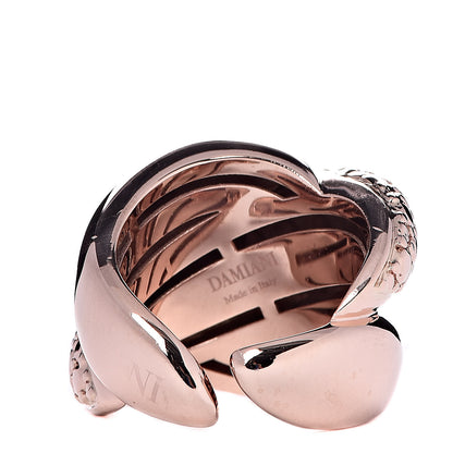 Damiani 10K Pink Gold Brown Diamond Gomitolo Band Ring 49 5 4 of 5