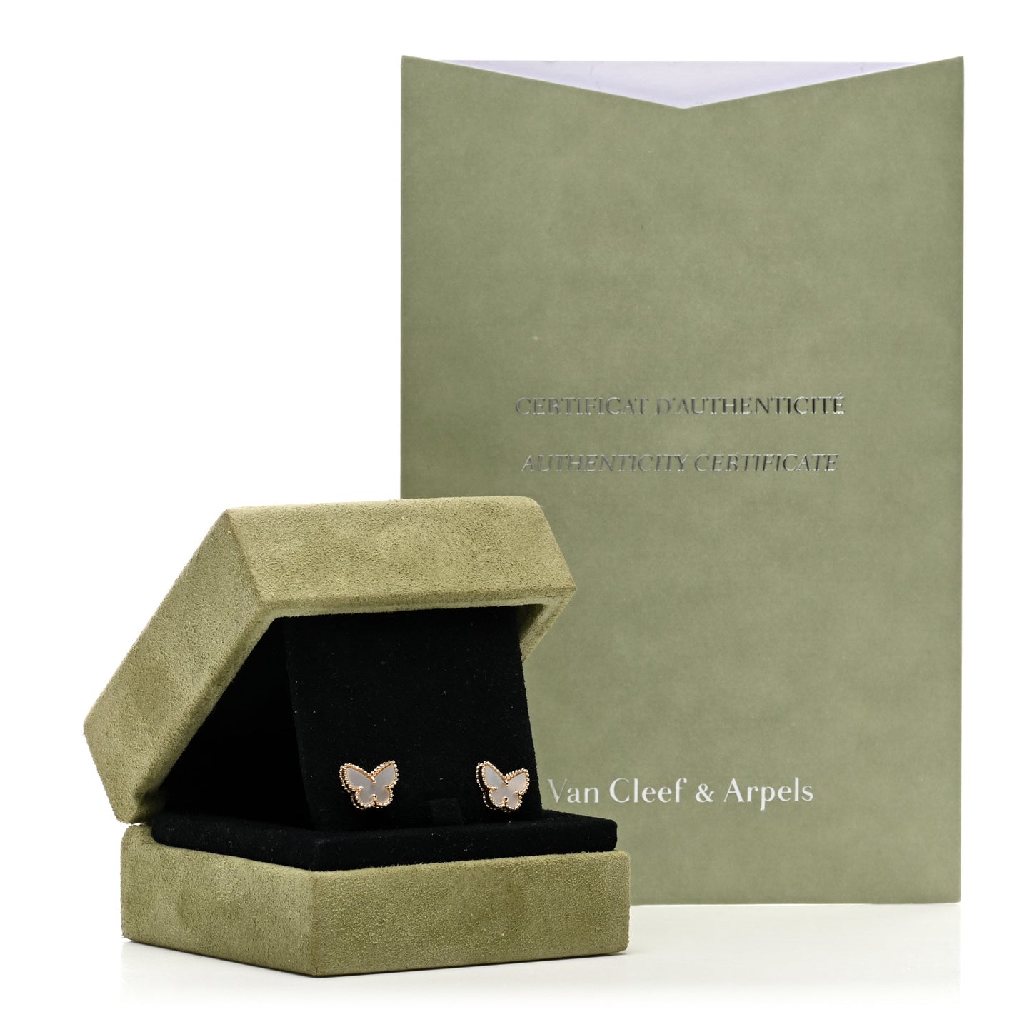 18K Yellow Gold Mother of Pearl Sweet Alhambra Butterfly Earrings