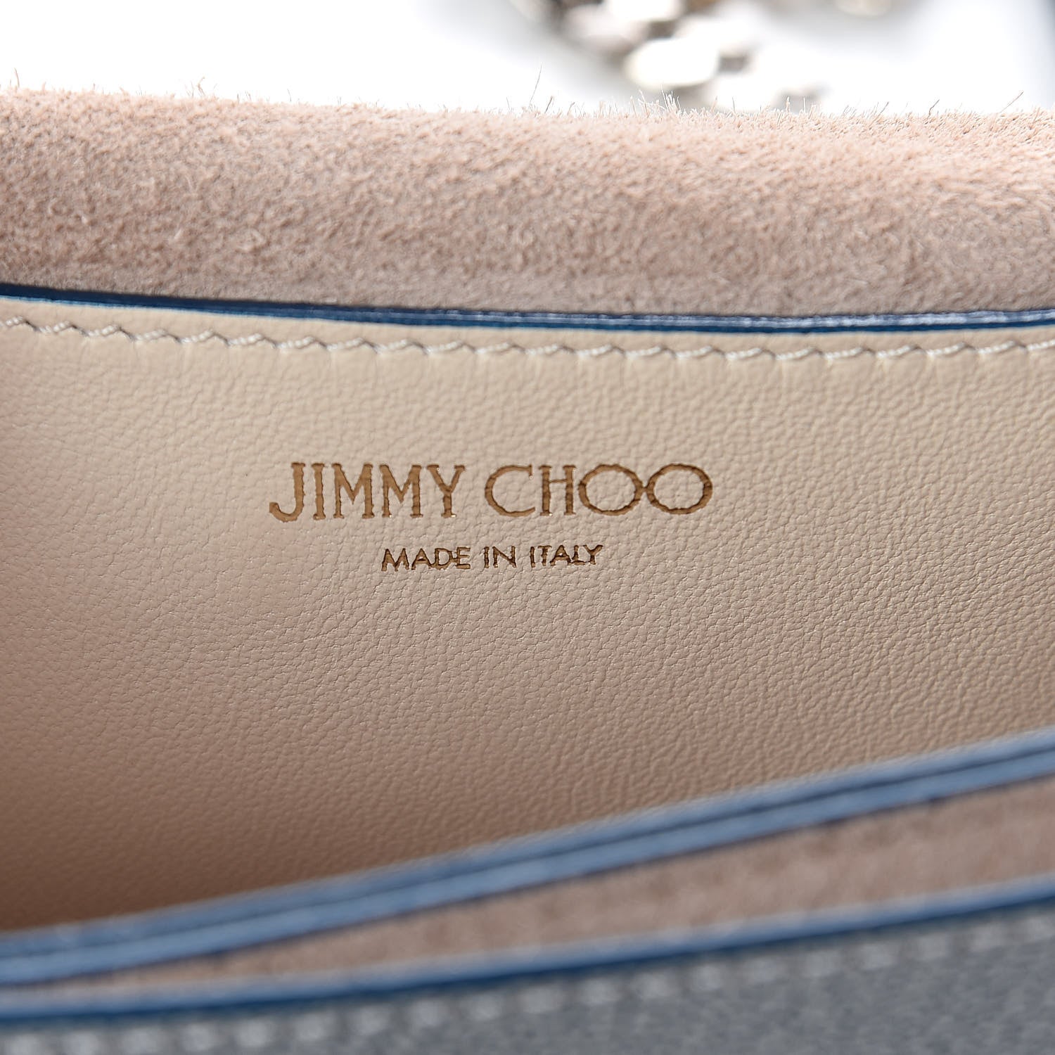Jimmy Choo Washed Grainy Goatskin Mini Rebel Crossbody Bag Latte Denim 6 of 8