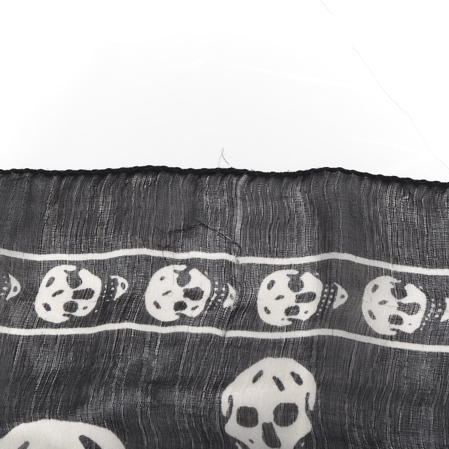 Alexander McQueen Modal Silk Skull Scarf Black White 5 of 6
