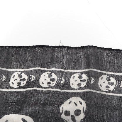 Alexander McQueen Modal Silk Skull Scarf Black White 5 of 6