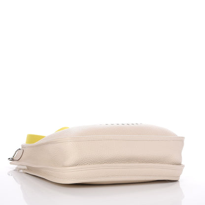 Hermes Taurillon Clemence Amazone Evelyne III PM Craie Lime 4 of 7