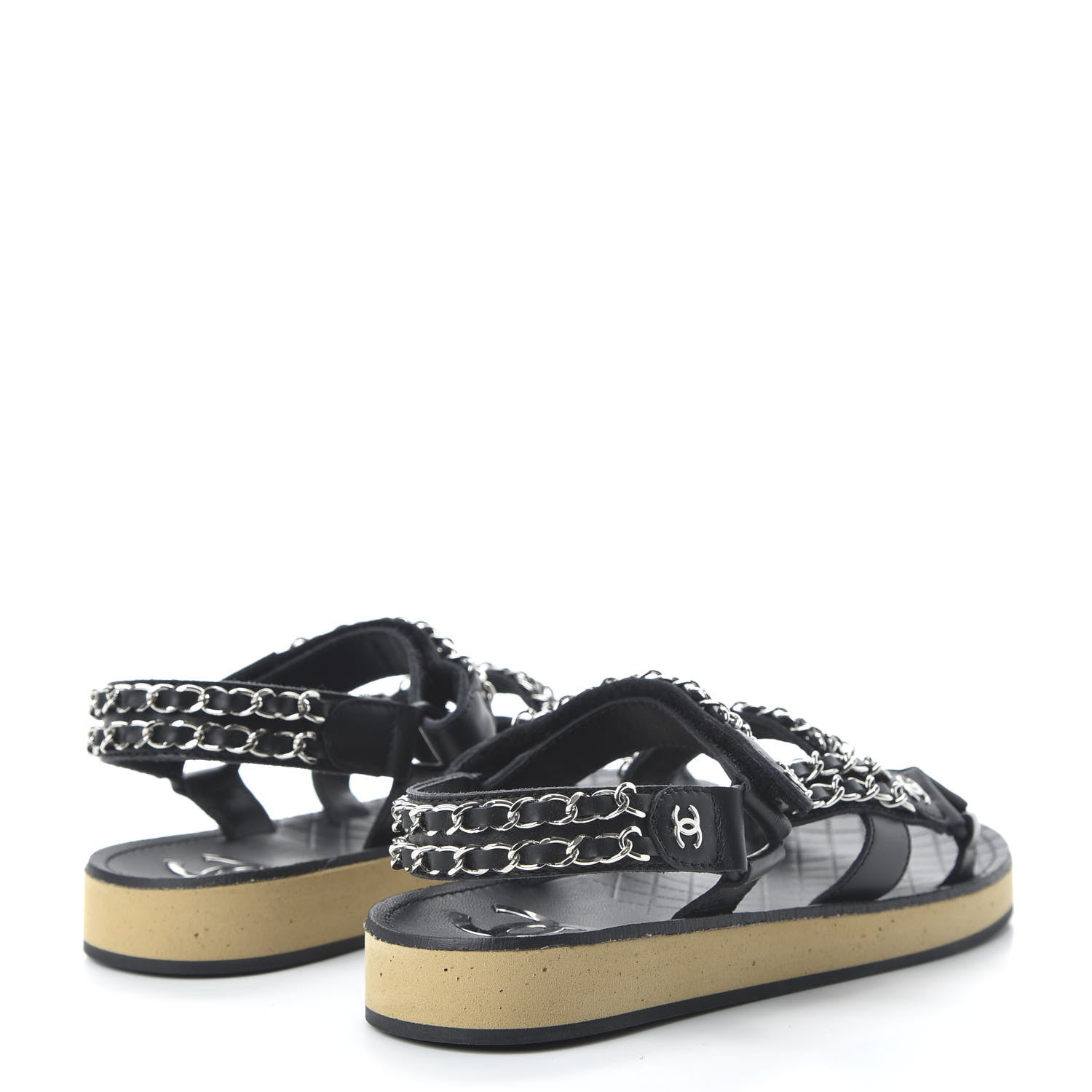 Chanel Lambskin Chain Sandals 35.5 Black 4 of 10