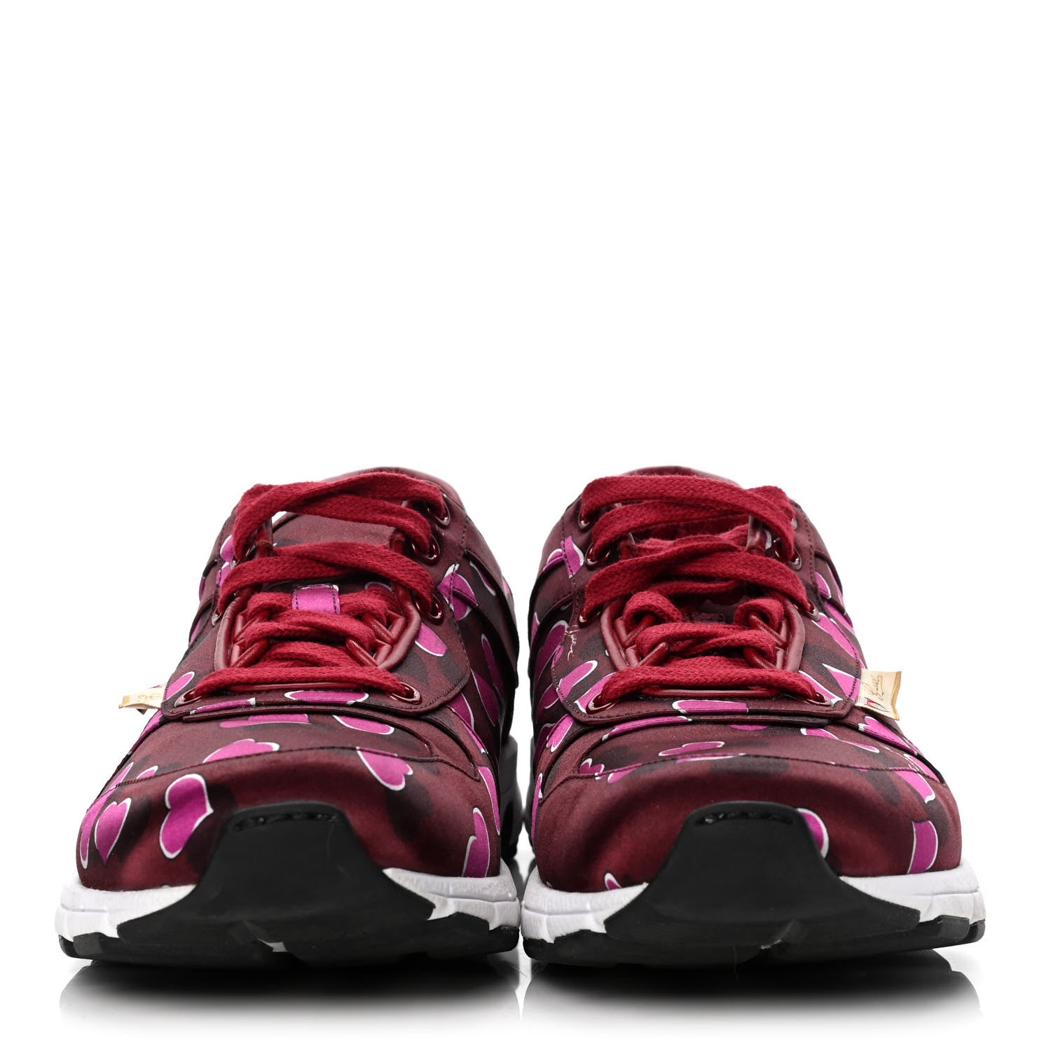 Gucci Satin Heartbeat Sneakers 38 New Wine Grigio 2 of 5