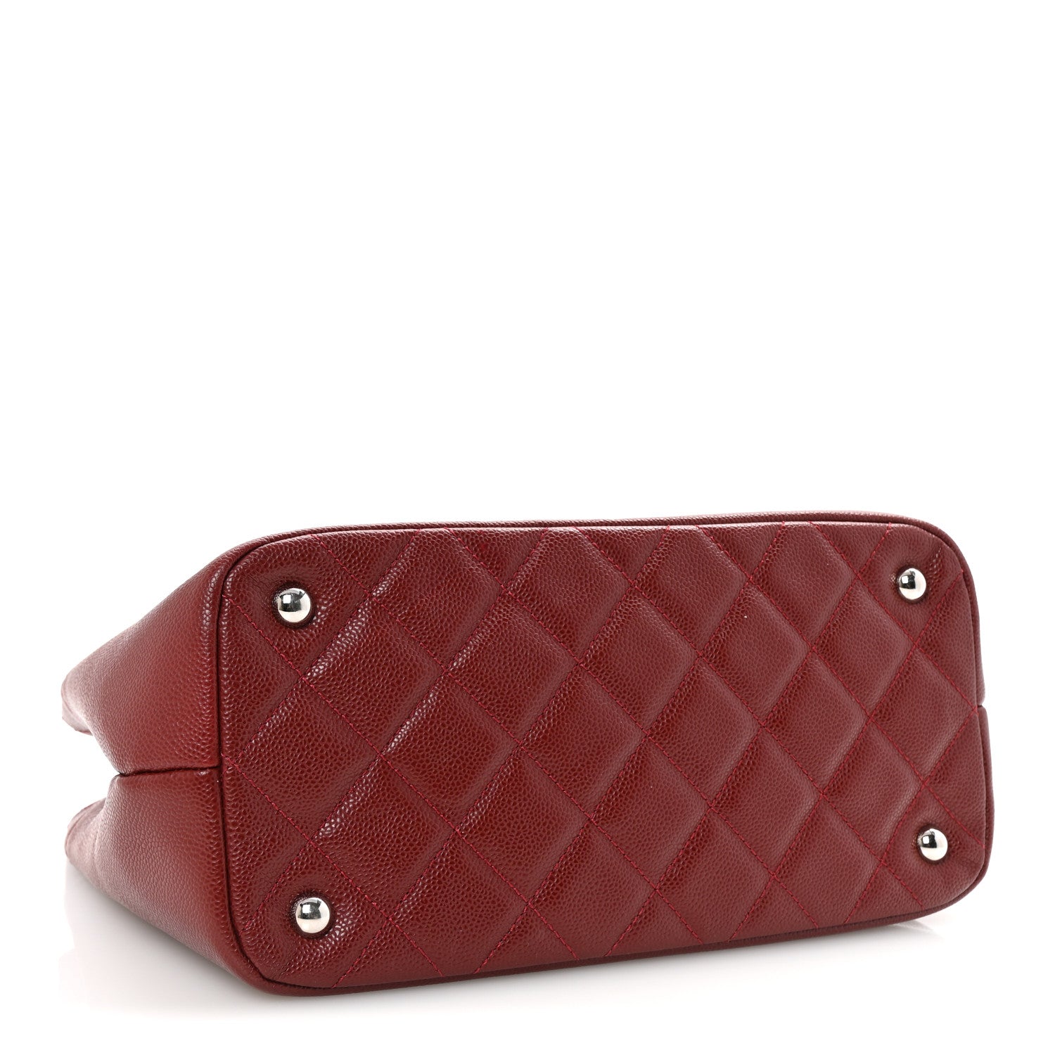 Chanel Caviar Quilted Timeless CC Soft Tote Dark Red 4 of 10