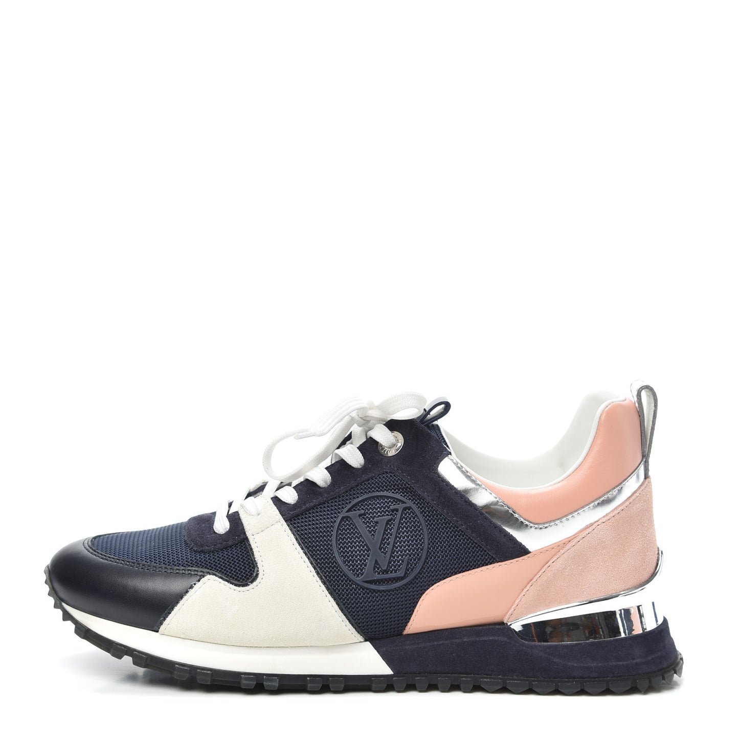 Suede Calfskin Run Away Sneakers 40 Blue Pink White