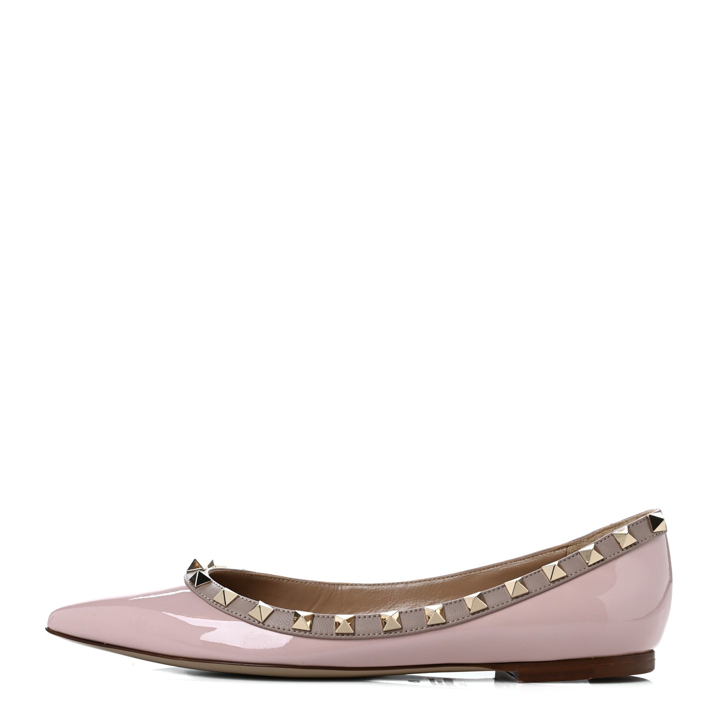 Patent Rockstud Ballerina Flats 37 Water Rose Poudre