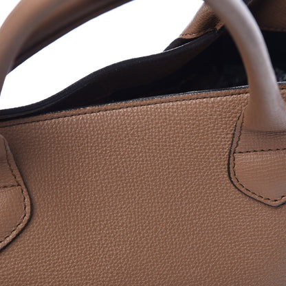 Burberry Grainy Calfskin House Check Medium Banner Tote Dark Sand 14 of 15