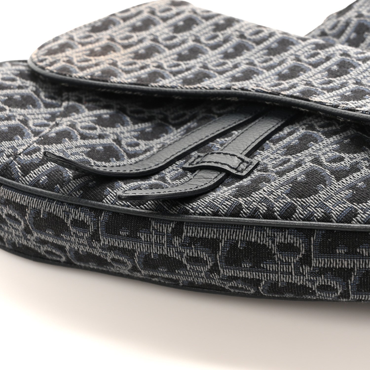 Christian Dior Oblique Mens Saddle Bag Black Blue 9 of 9