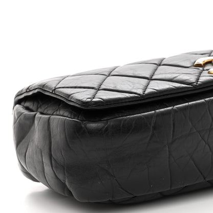 Chanel Aged Calfskin Quilted Medium Pondichery Flap Black 9 of 10