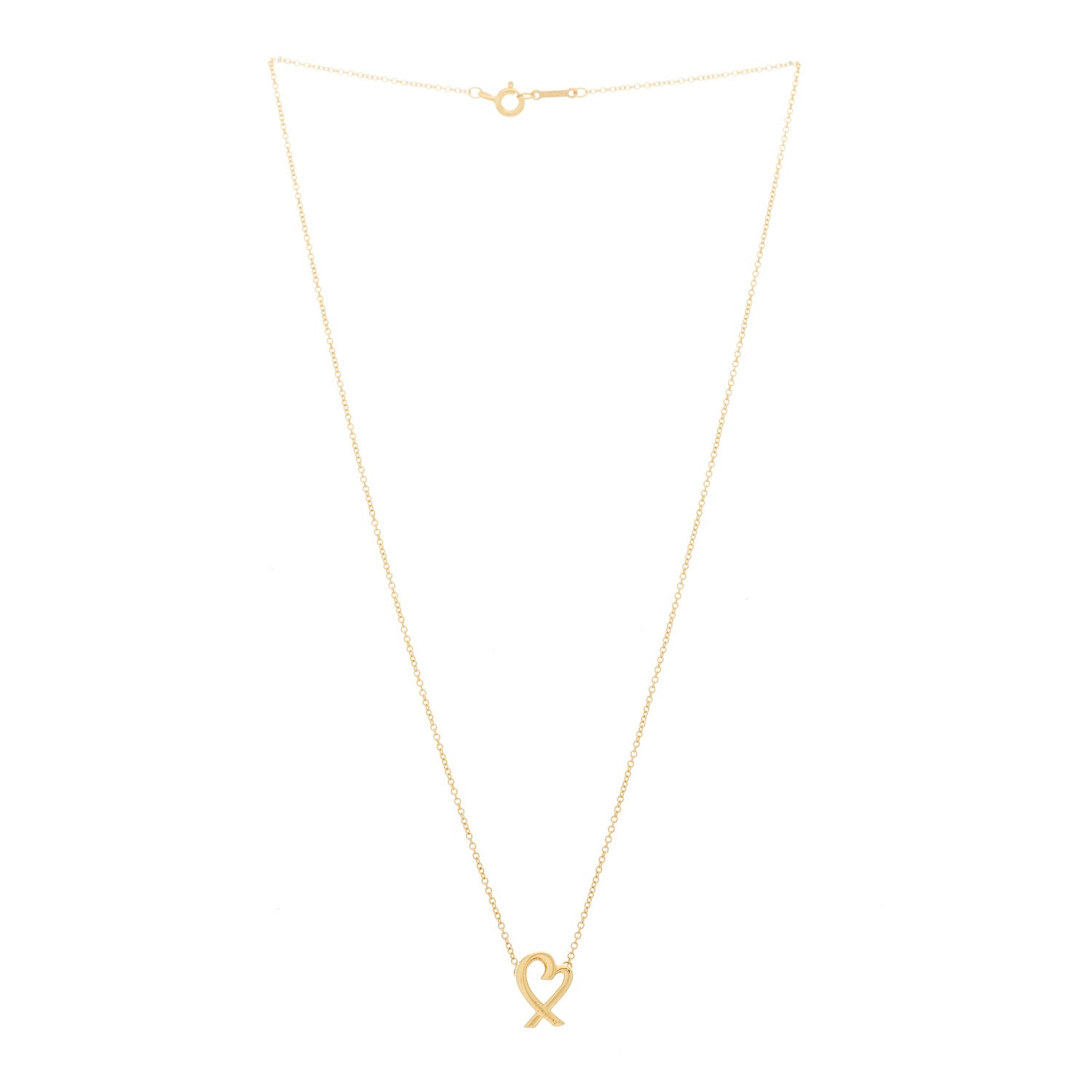 Tiffany 18K Yellow Gold Mini Paloma Picasso Loving Heart Pendant Necklace 3 of 6
