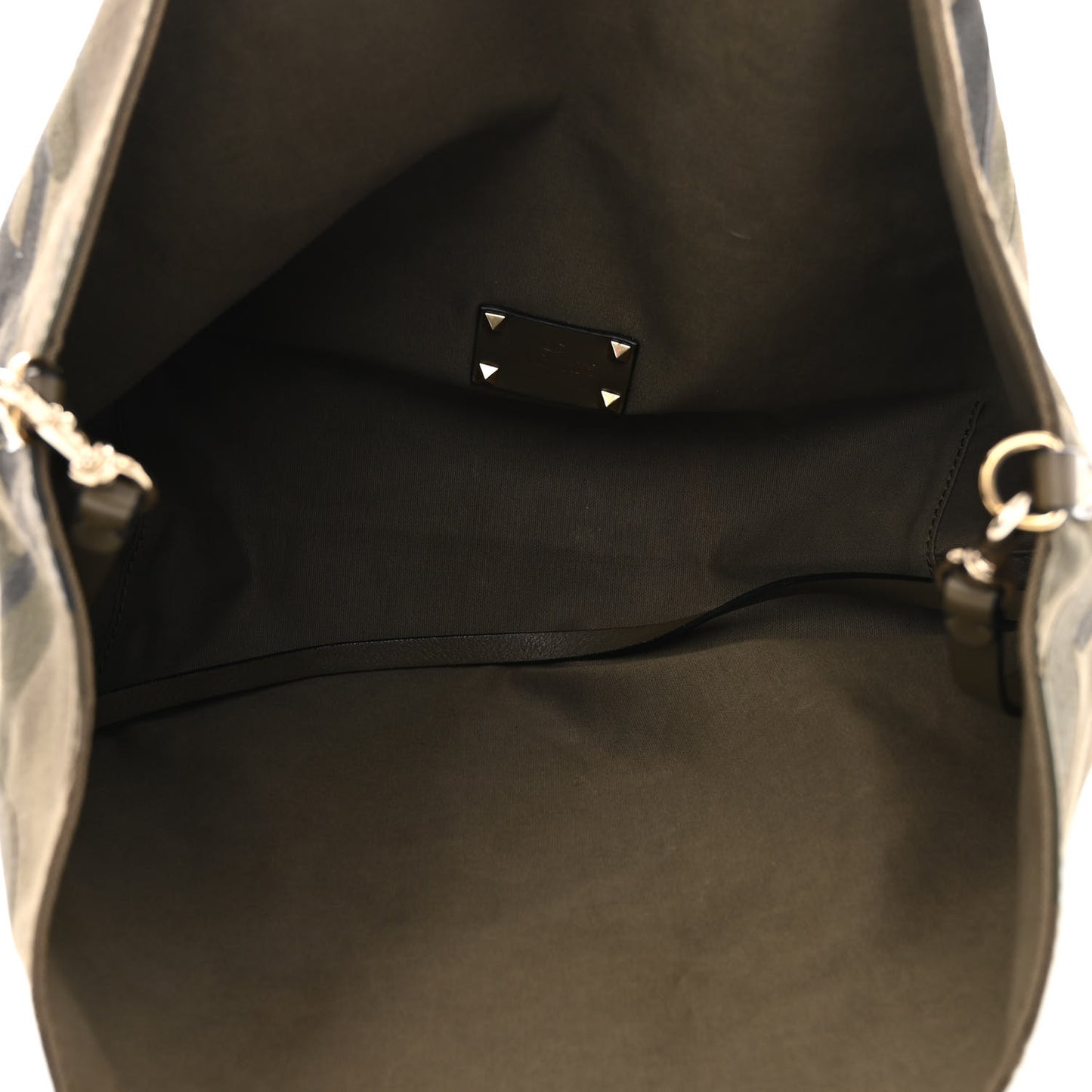 Canvas Camouflage Rockstud Reversible Tote