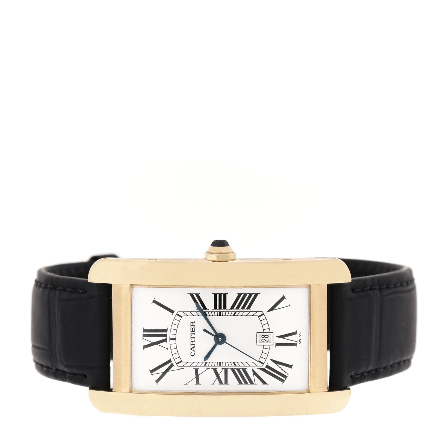 18K Yellow Gold Alligator 26mm Tank Americaine Automatic Watch