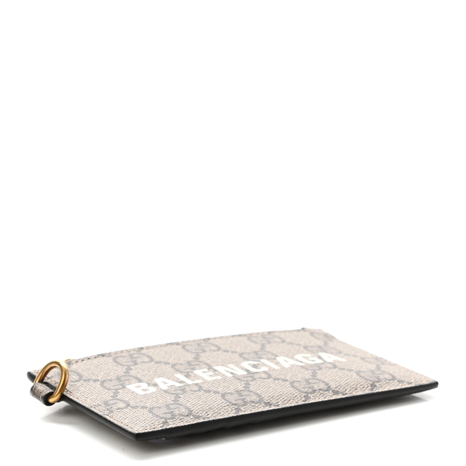 Gucci X BALENCIAGA GG Supreme Monogram Logo Card Case With Strap Beige Ebony 4 of 8