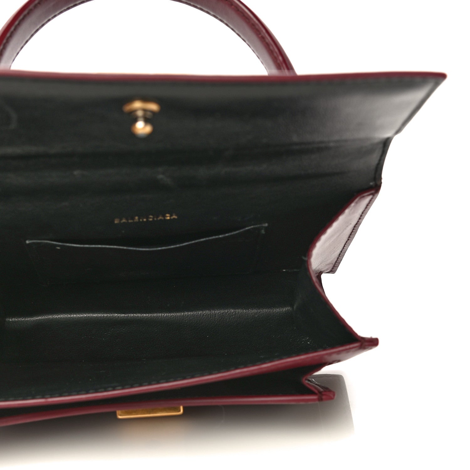 Balenciaga Box Calfskin XS Sharp Top Handle Bag Burgundy 5 of 29