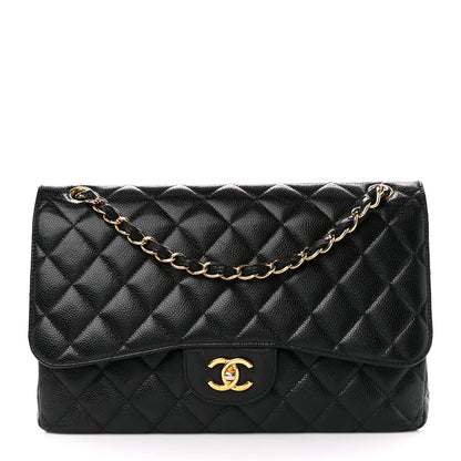 Chanel Caviar Quilted Jumbo Double Flap Black 1 of 11