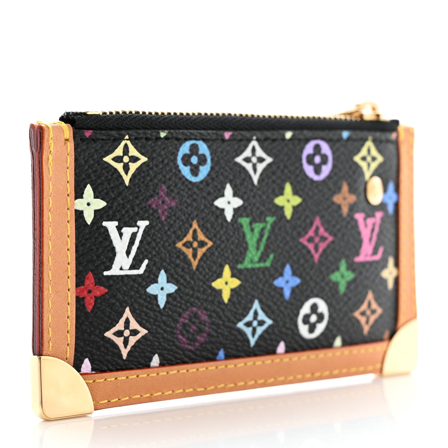 Louis Vuitton Monogram Multicolor Key Pouch Black 4 of 9