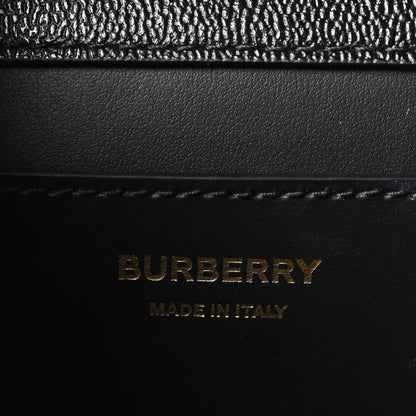 Burberry Derby Calfskin House Check Mackford Crossbody Bag Black 4 of 8