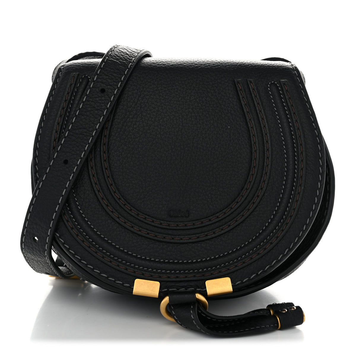 Chloe Calfskin Mini Marcie Round Crossbody Bag Black 1 of 9