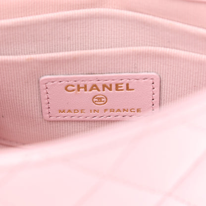Chanel Lambskin Quilted Top Handle Clutch With Chain Light Pink 6 of 13