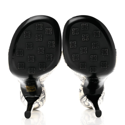 Givenchy Snakeskin Embossed Thong-Strap Sandals Mules 37 White 5 of 9