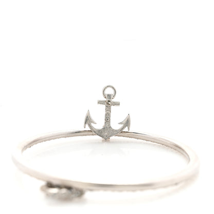 Chanel Crystal Anchor CC Hoop Earrings Silver 4 of 5
