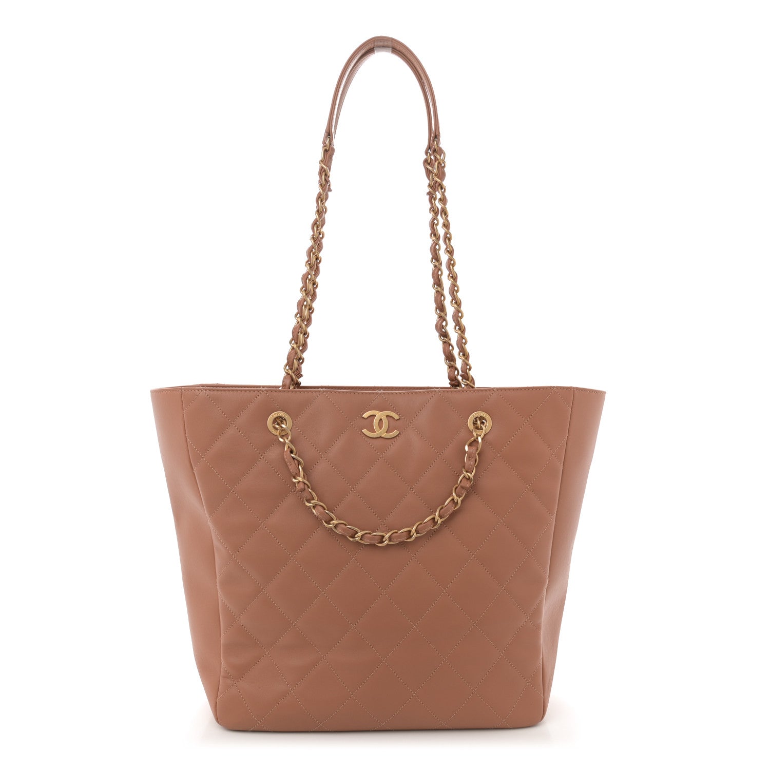 Chanel Calfskin Stitched Large Shopping Bag Brown 1 of 10
